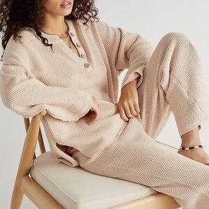 Free People Hailee Sweater Set in Peach Sand